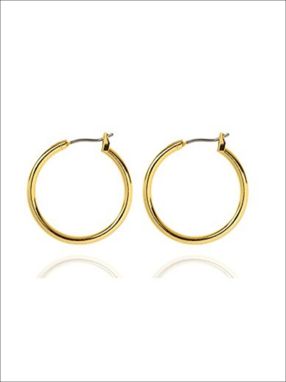 Gold Plated Tube Hoop Earrings Click-Top Statement Fashion Jewelry